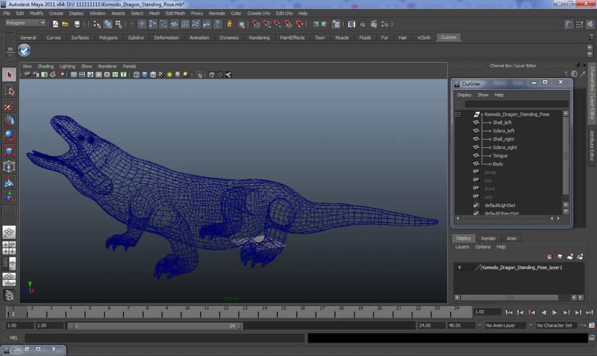 Komodo Dragon Standing Pose 3D