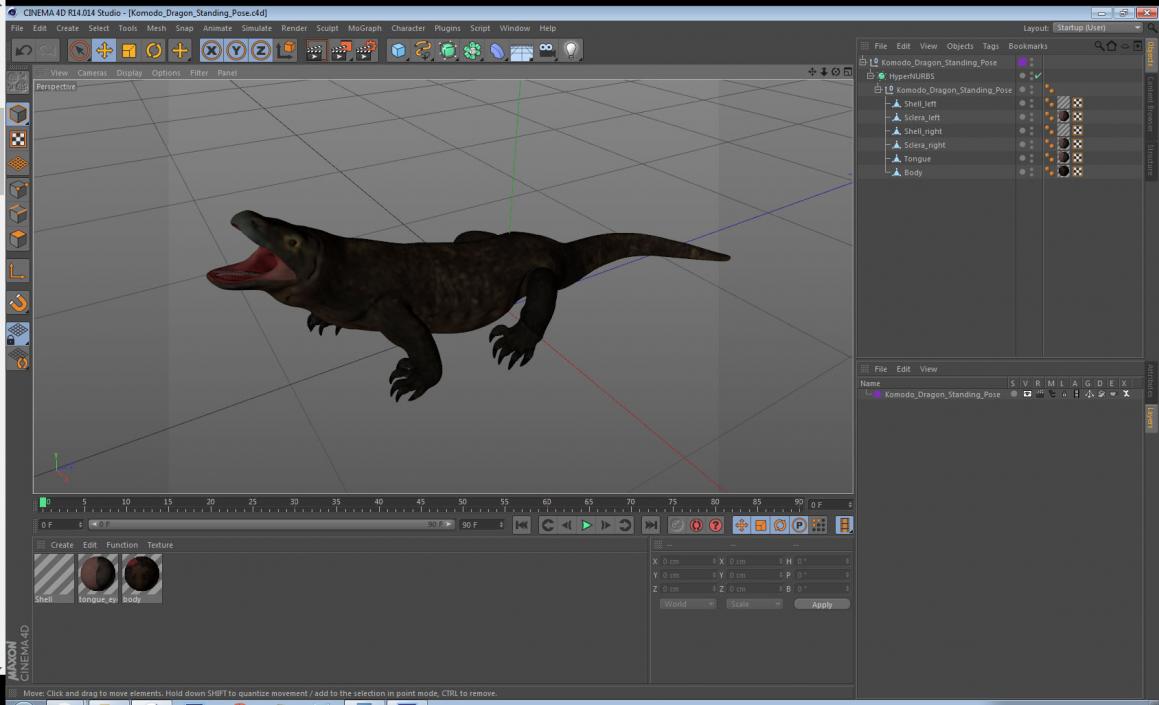 Komodo Dragon Standing Pose 3D