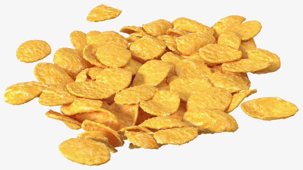 3D Pile of Dry Corn Flakes model