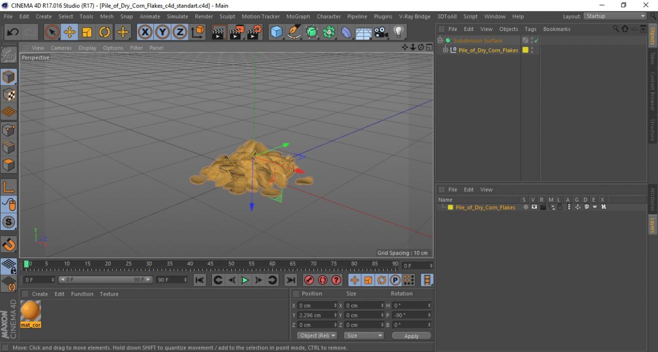 3D Pile of Dry Corn Flakes model