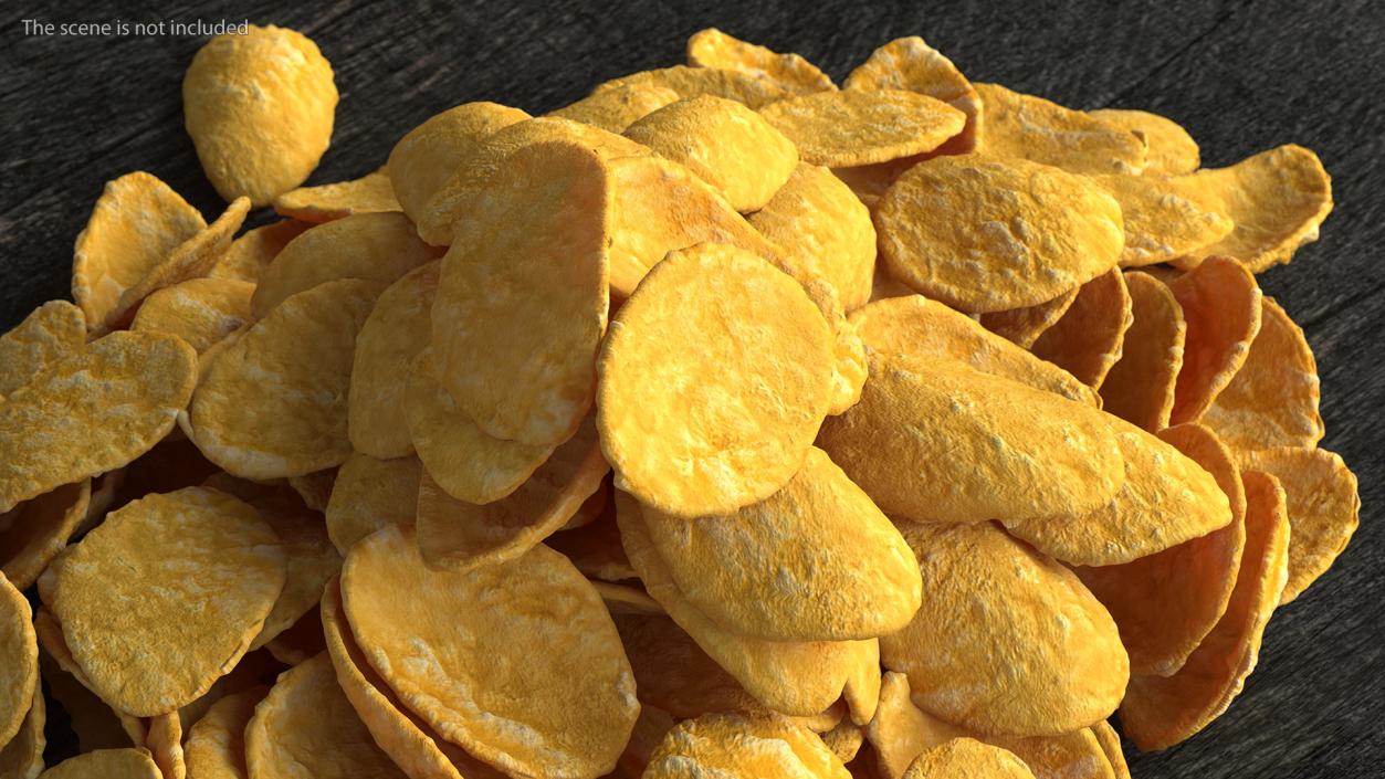 3D Pile of Dry Corn Flakes model