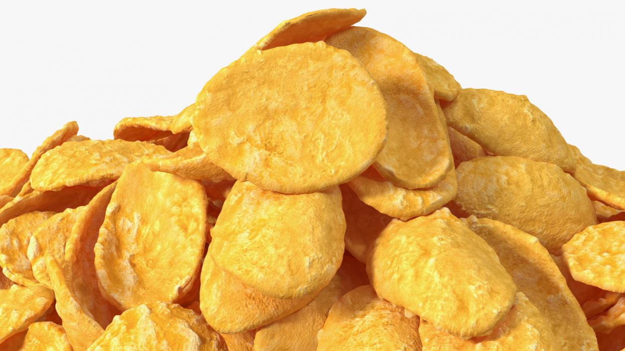 3D Pile of Dry Corn Flakes model