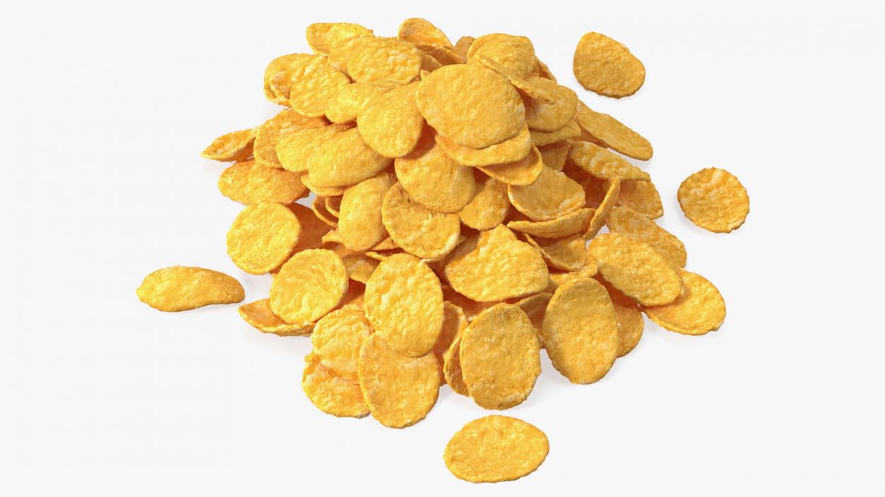 3D Pile of Dry Corn Flakes model