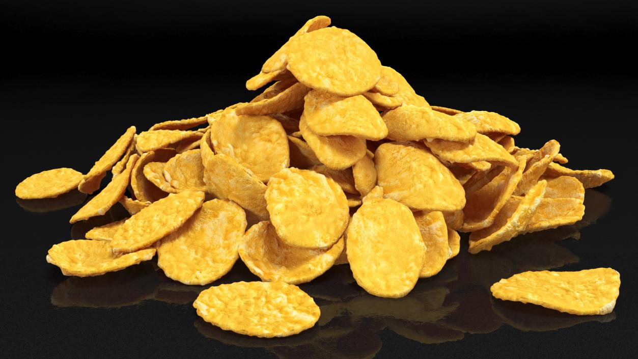 3D Pile of Dry Corn Flakes model