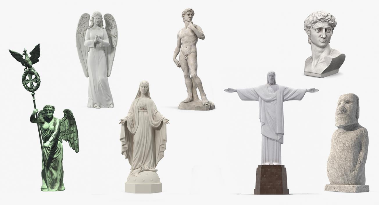 3D Stone Statues Collection 6