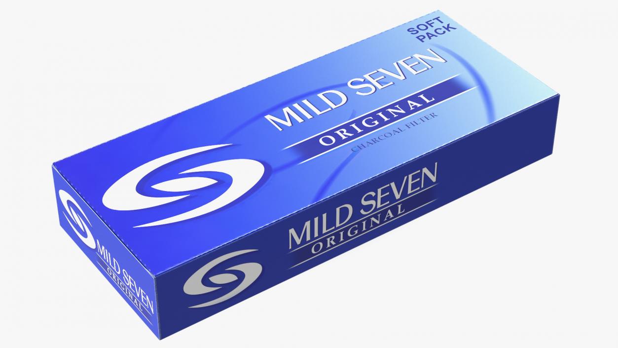 3D Carton Cigarettes Box Mildseven