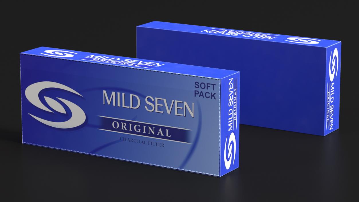 3D Carton Cigarettes Box Mildseven