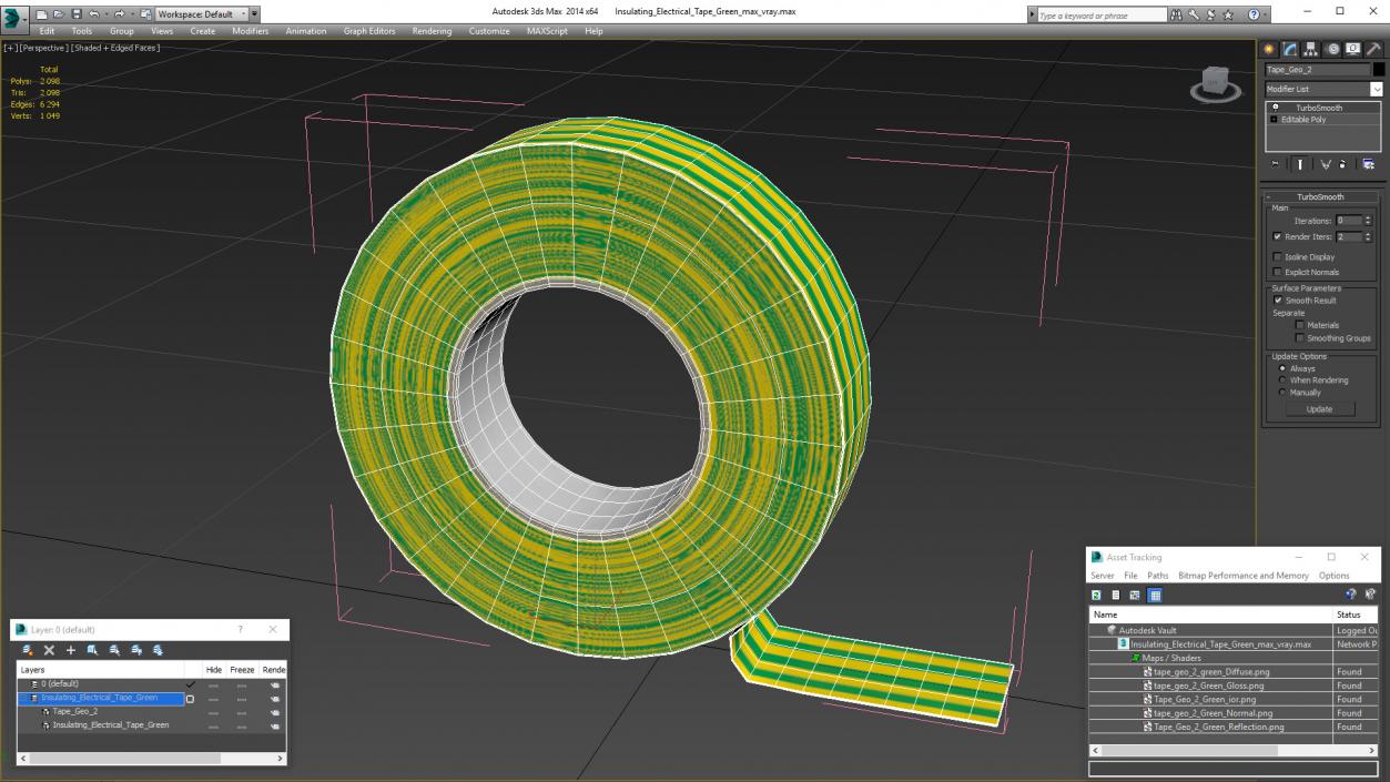 Insulating Electrical Tape Green 3D