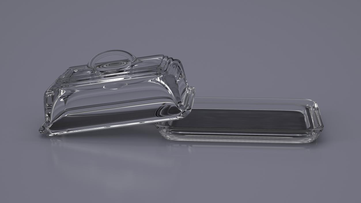 Glass Butter Dish 3D