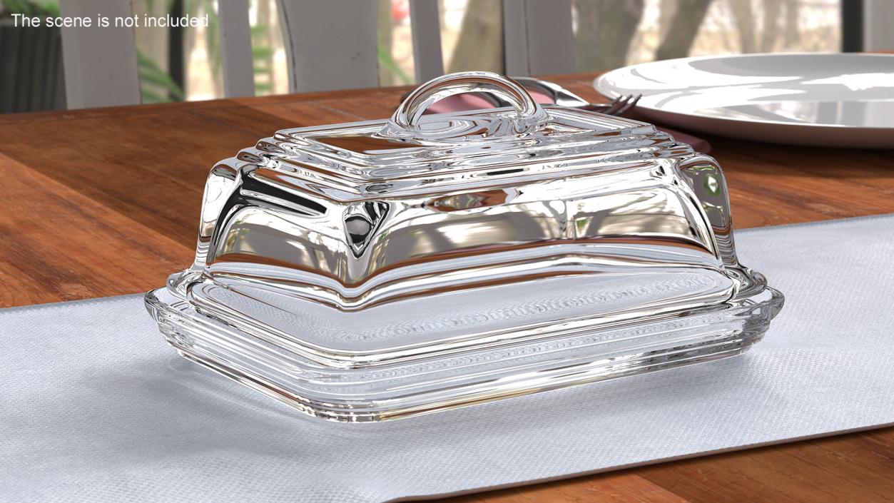 Glass Butter Dish 3D