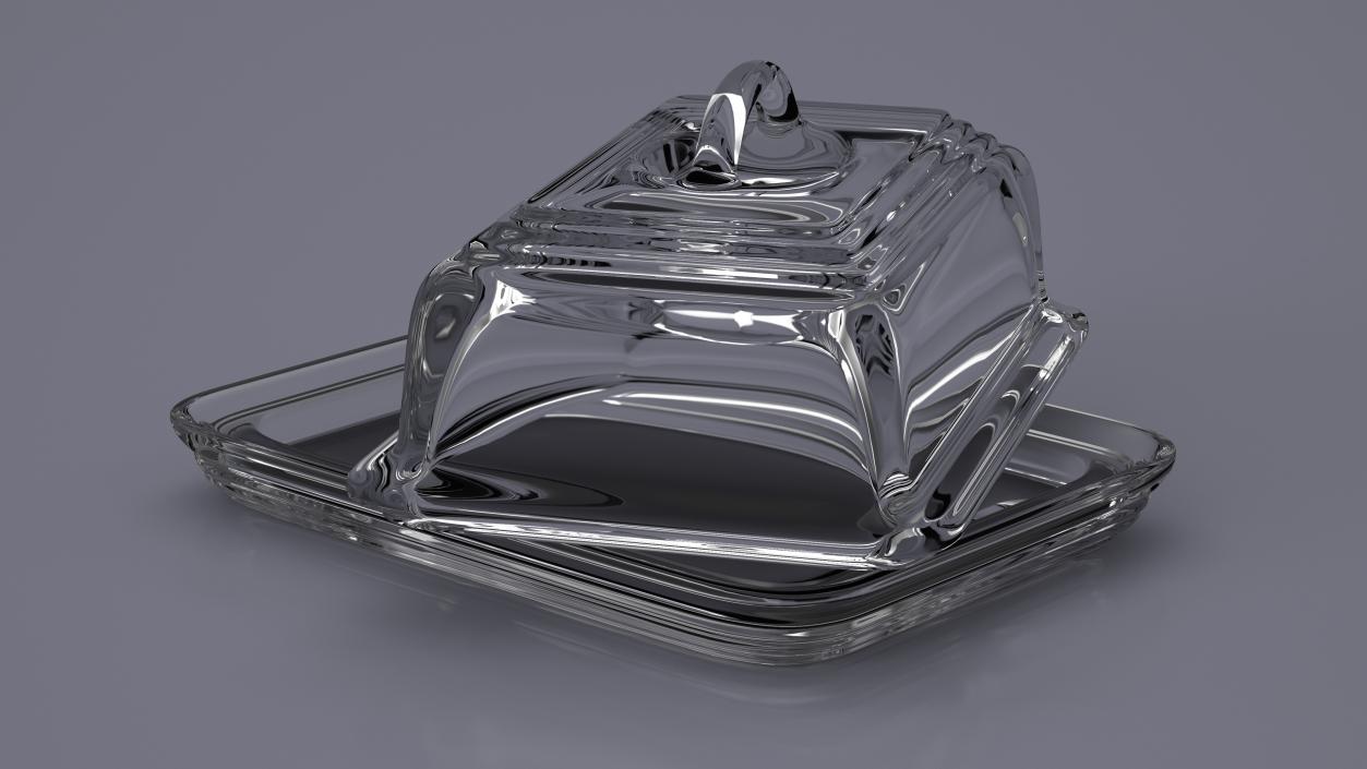 Glass Butter Dish 3D