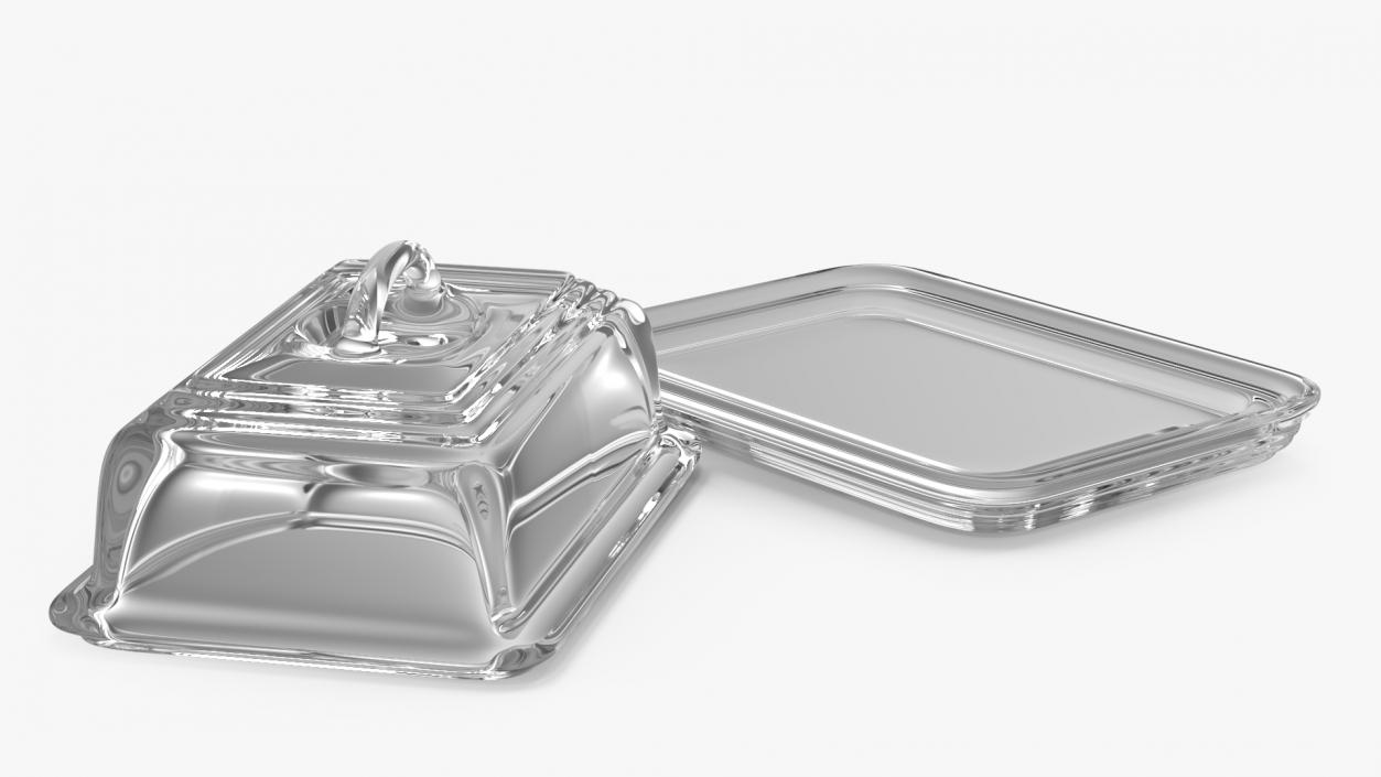 Glass Butter Dish 3D