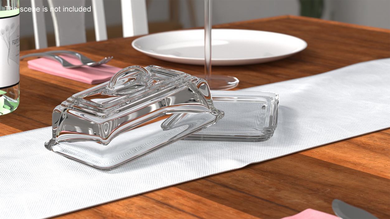 Glass Butter Dish 3D