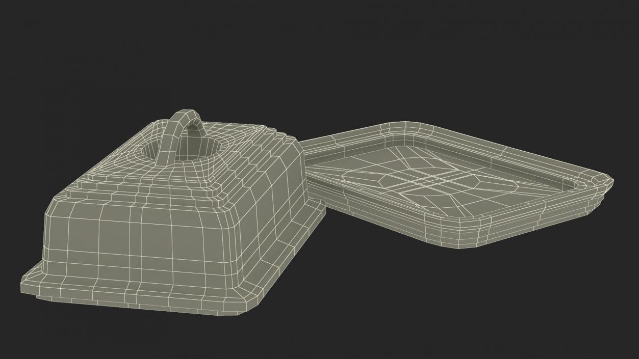 Glass Butter Dish 3D