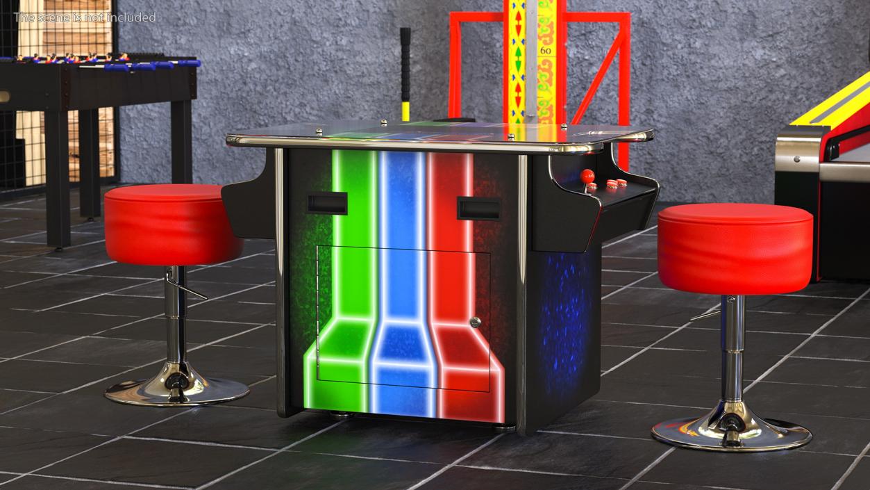 3D Cocktail Table Arcade Machine with Stools