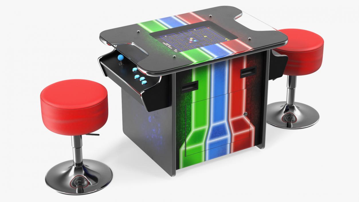 3D Cocktail Table Arcade Machine with Stools