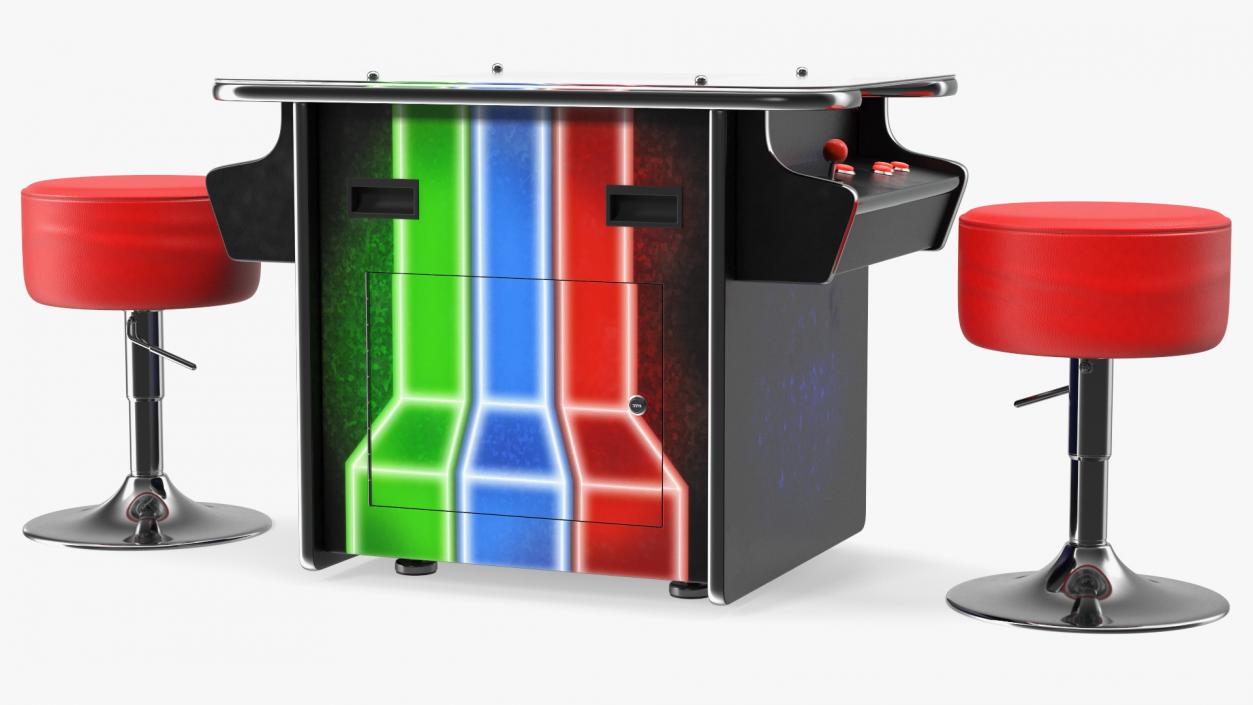 3D Cocktail Table Arcade Machine with Stools