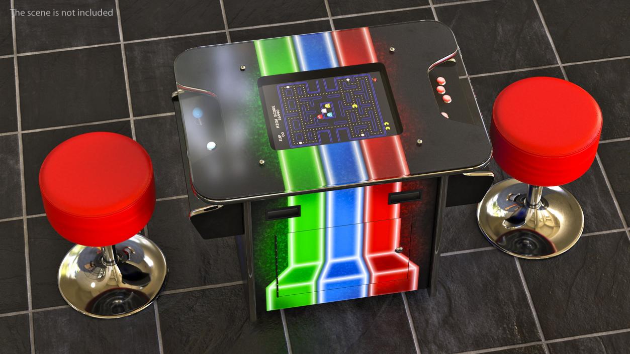 3D Cocktail Table Arcade Machine with Stools