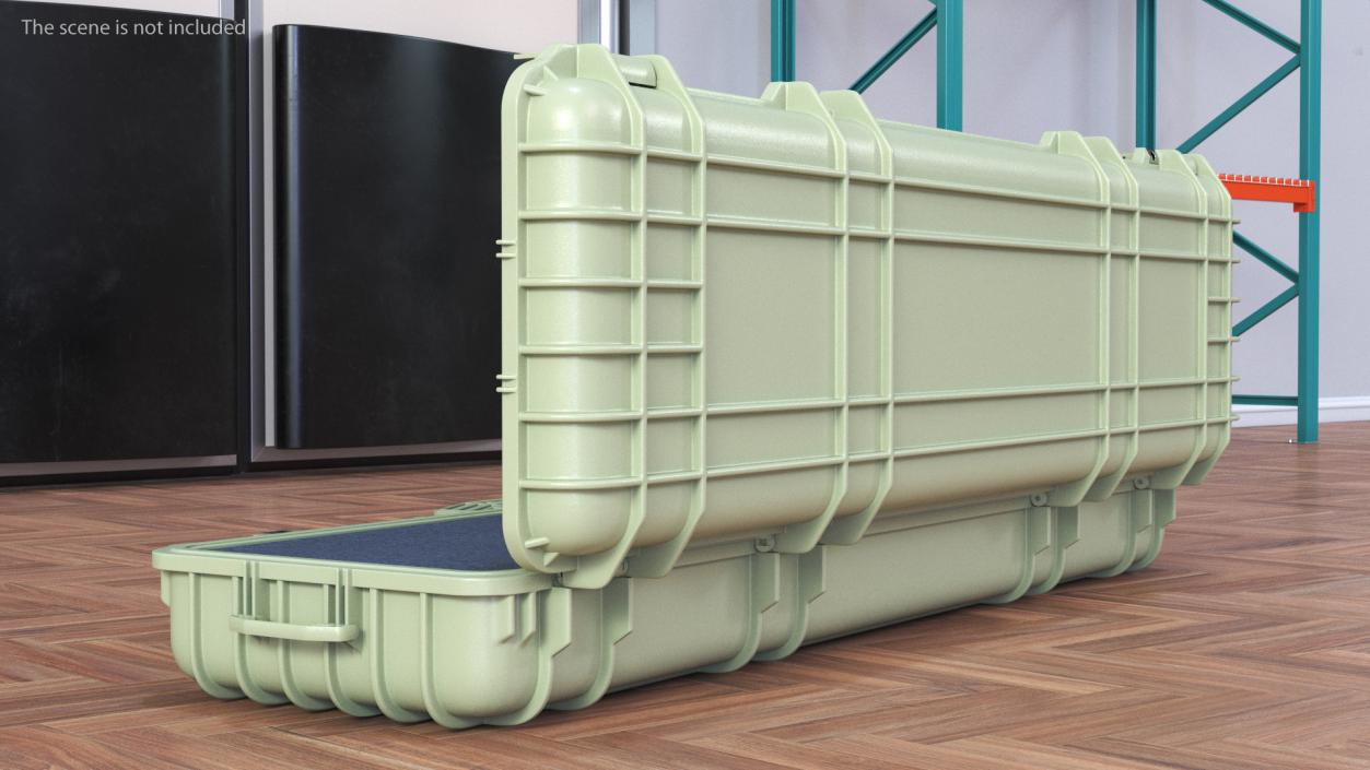 Open Military Hard Case Green 3D model