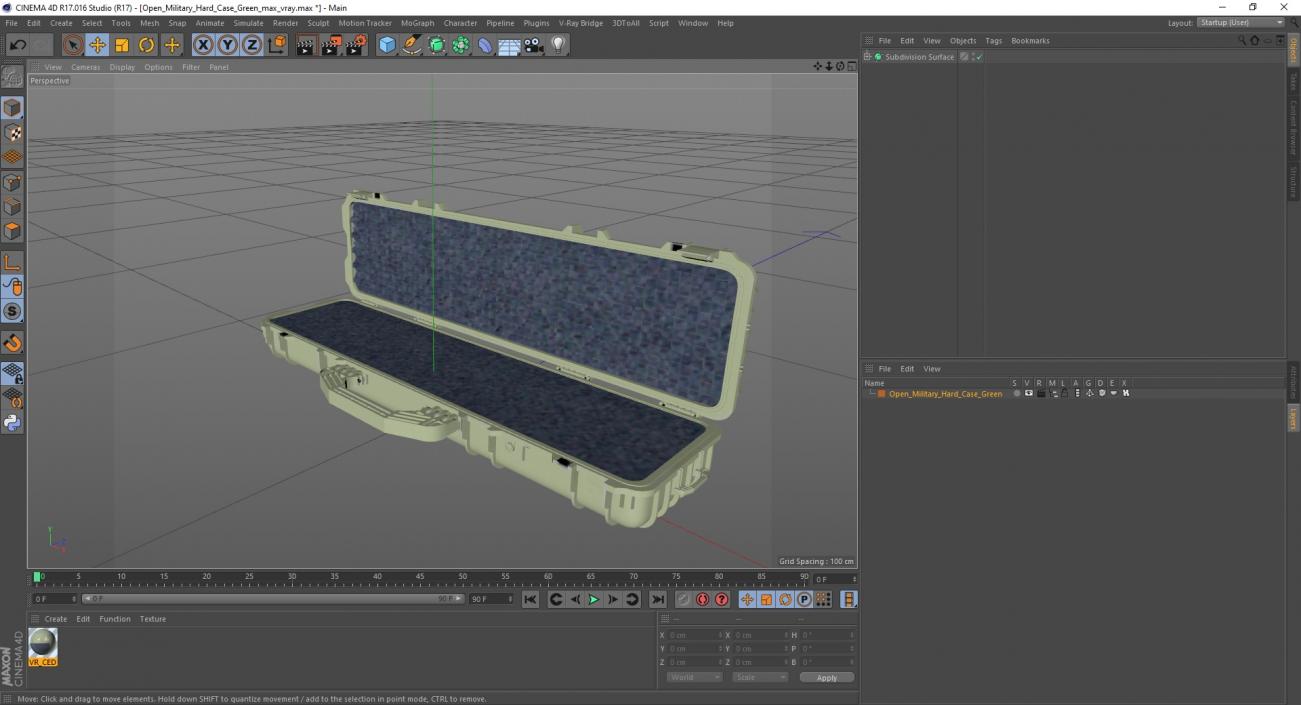 Open Military Hard Case Green 3D model