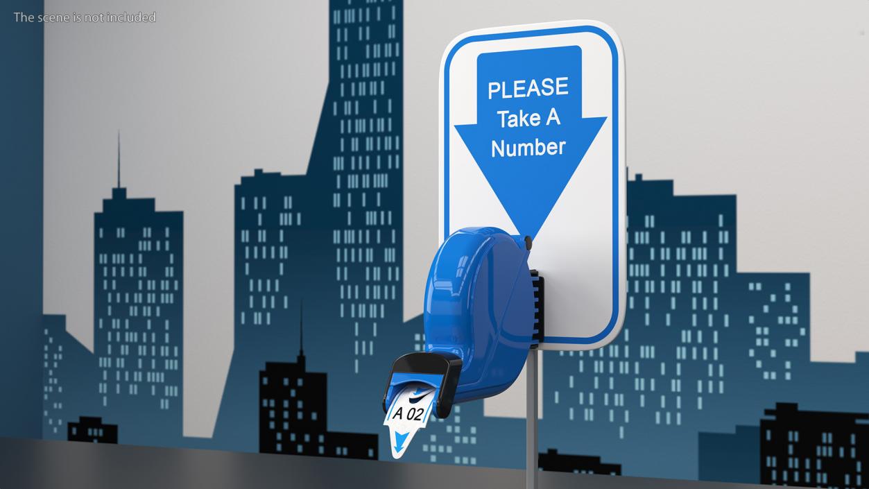 3D Manual Ticket Machine Blue