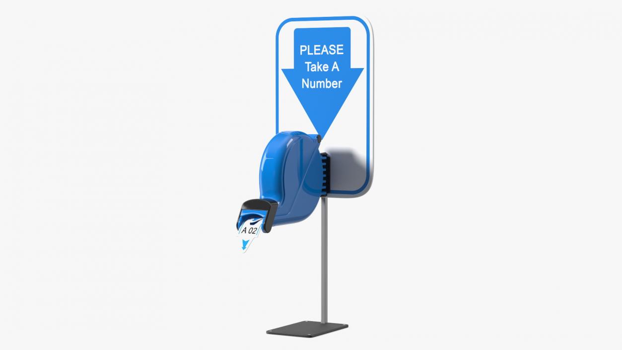 3D Manual Ticket Machine Blue