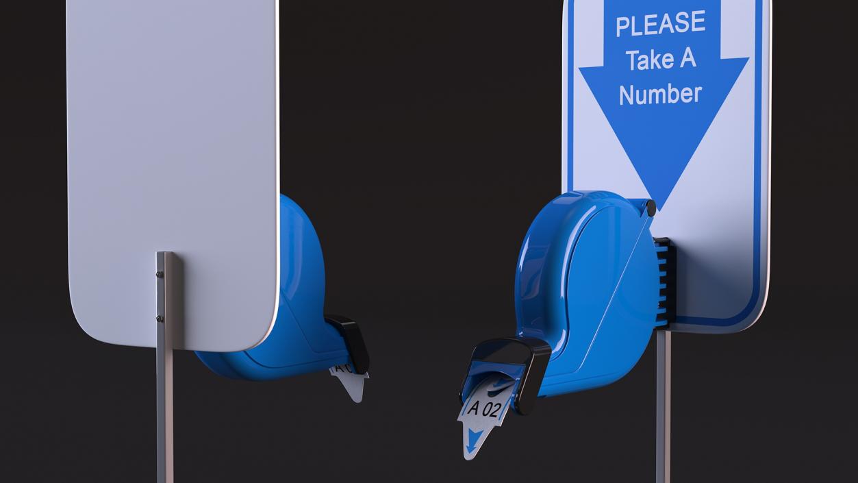 3D Manual Ticket Machine Blue