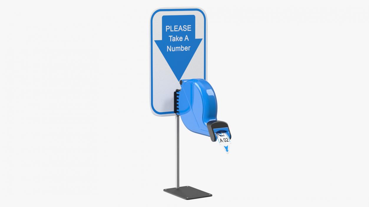 3D Manual Ticket Machine Blue