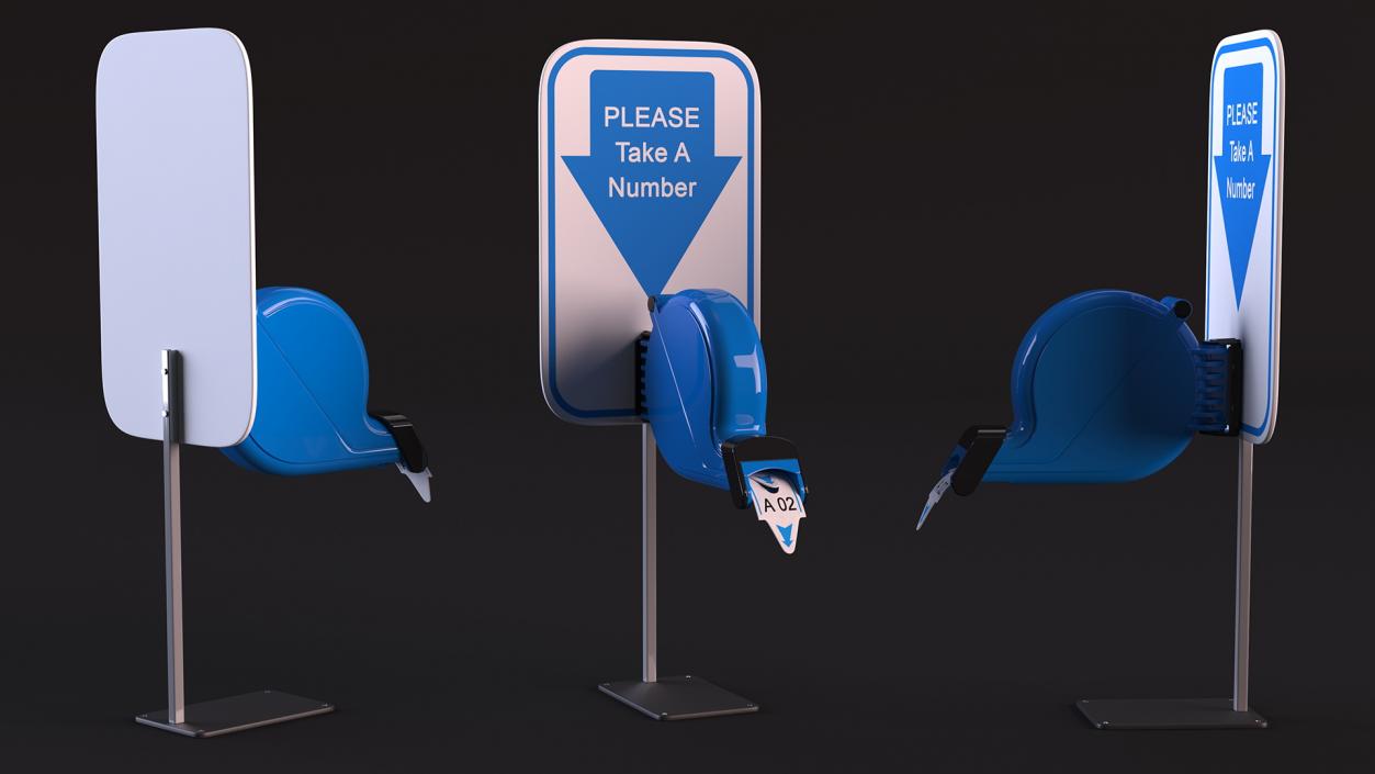 3D Manual Ticket Machine Blue