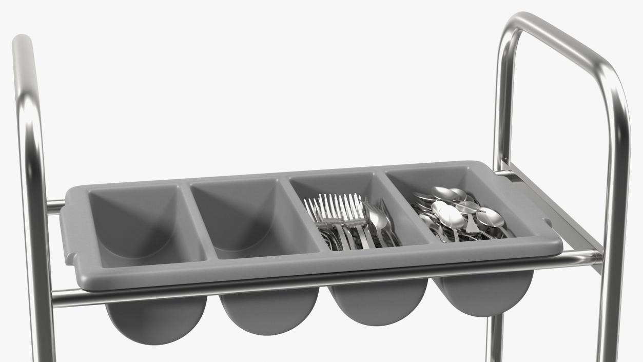 3D model Tray Cutlery Trolley Full