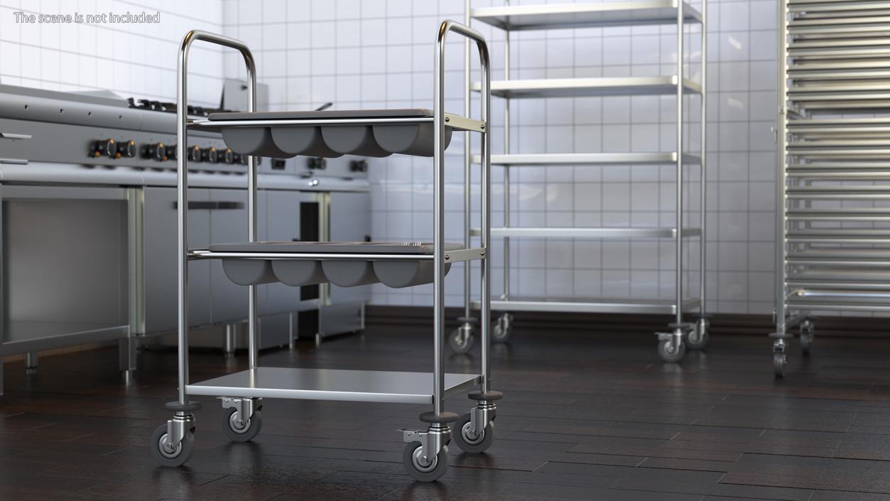 3D model Tray Cutlery Trolley Full