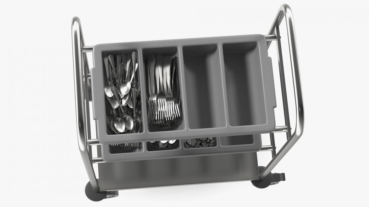 3D model Tray Cutlery Trolley Full