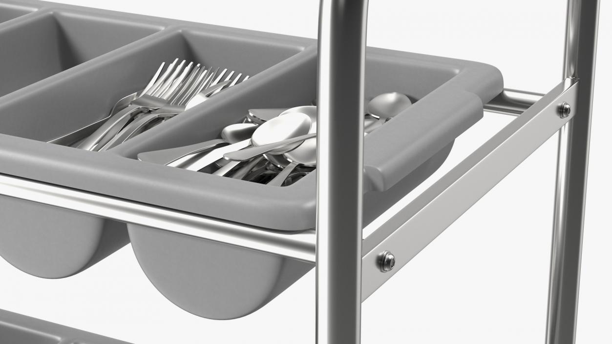 3D model Tray Cutlery Trolley Full