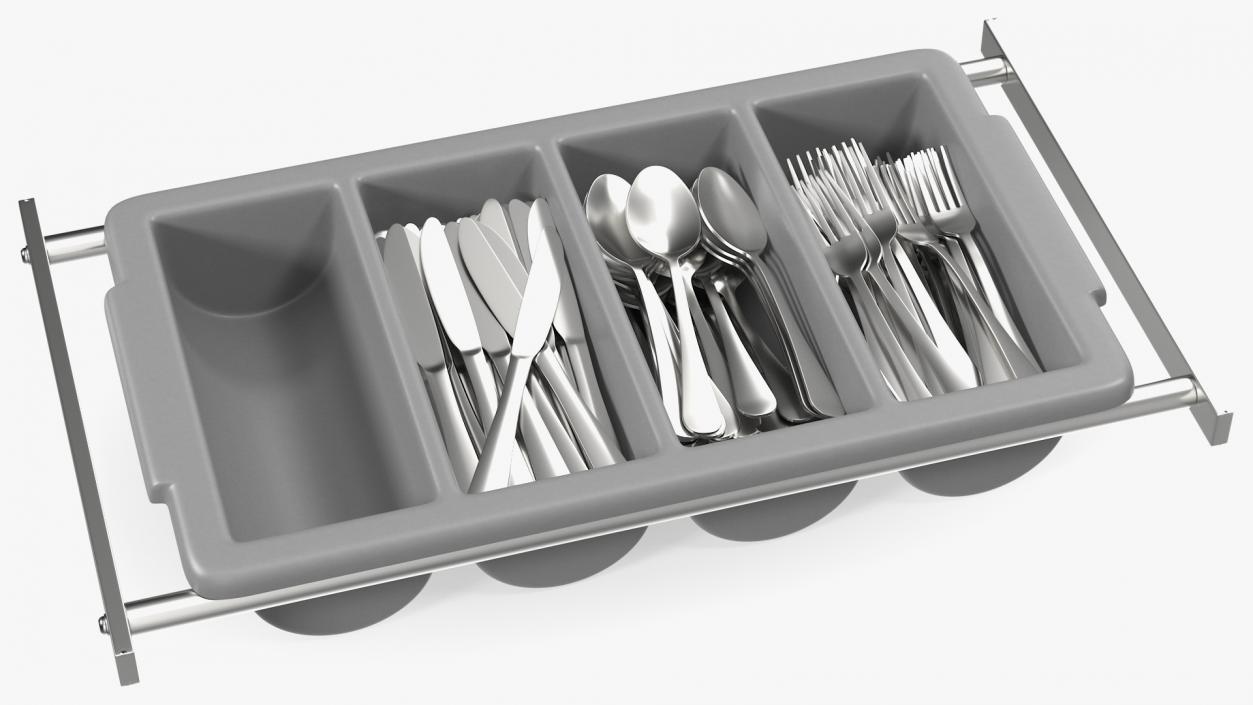 3D model Tray Cutlery Trolley Full