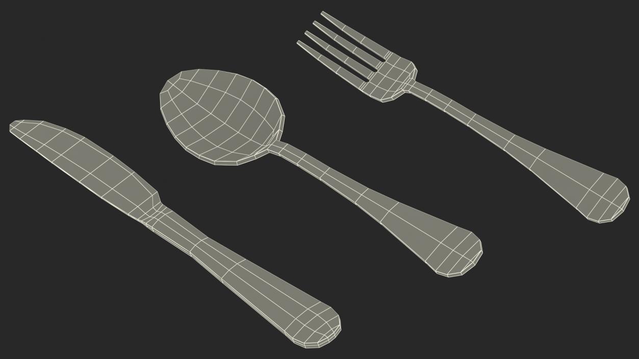 3D model Tray Cutlery Trolley Full