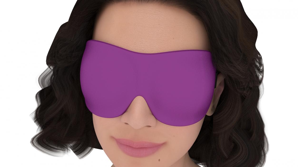 Woman Wearing Pink Eye Mask 3D