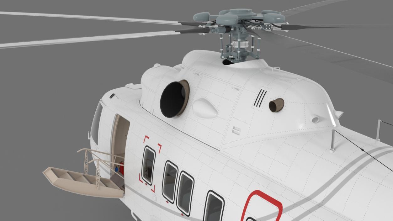 3D Helicopter MI-171 A3 White Rigged model