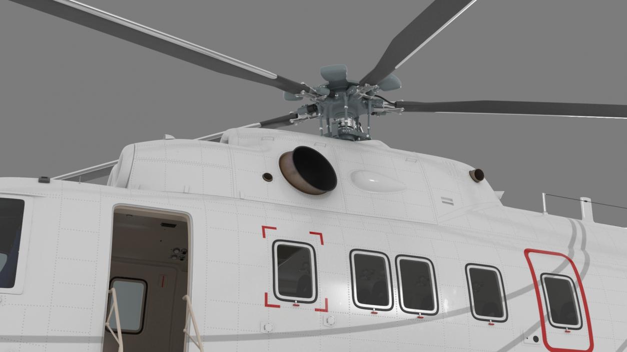 3D Helicopter MI-171 A3 White Rigged model