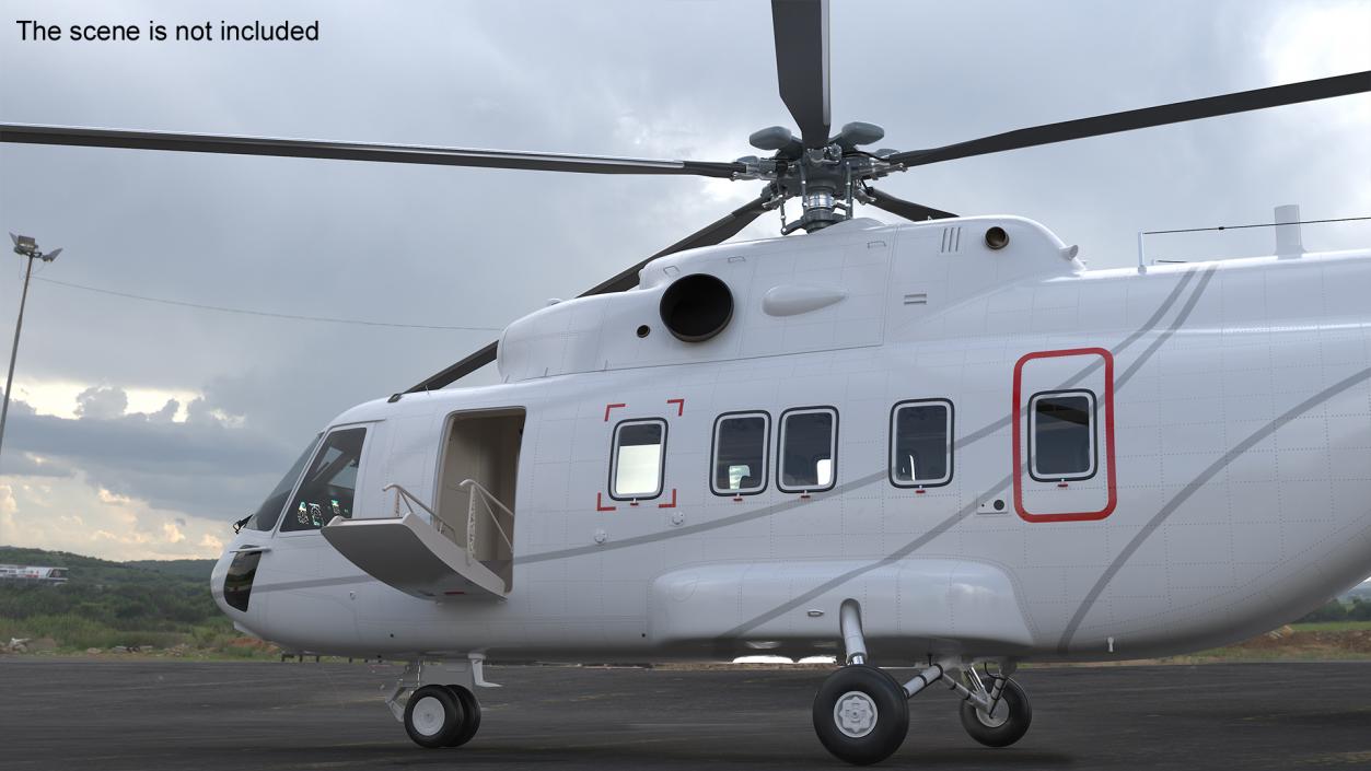 3D Helicopter MI-171 A3 White Rigged model