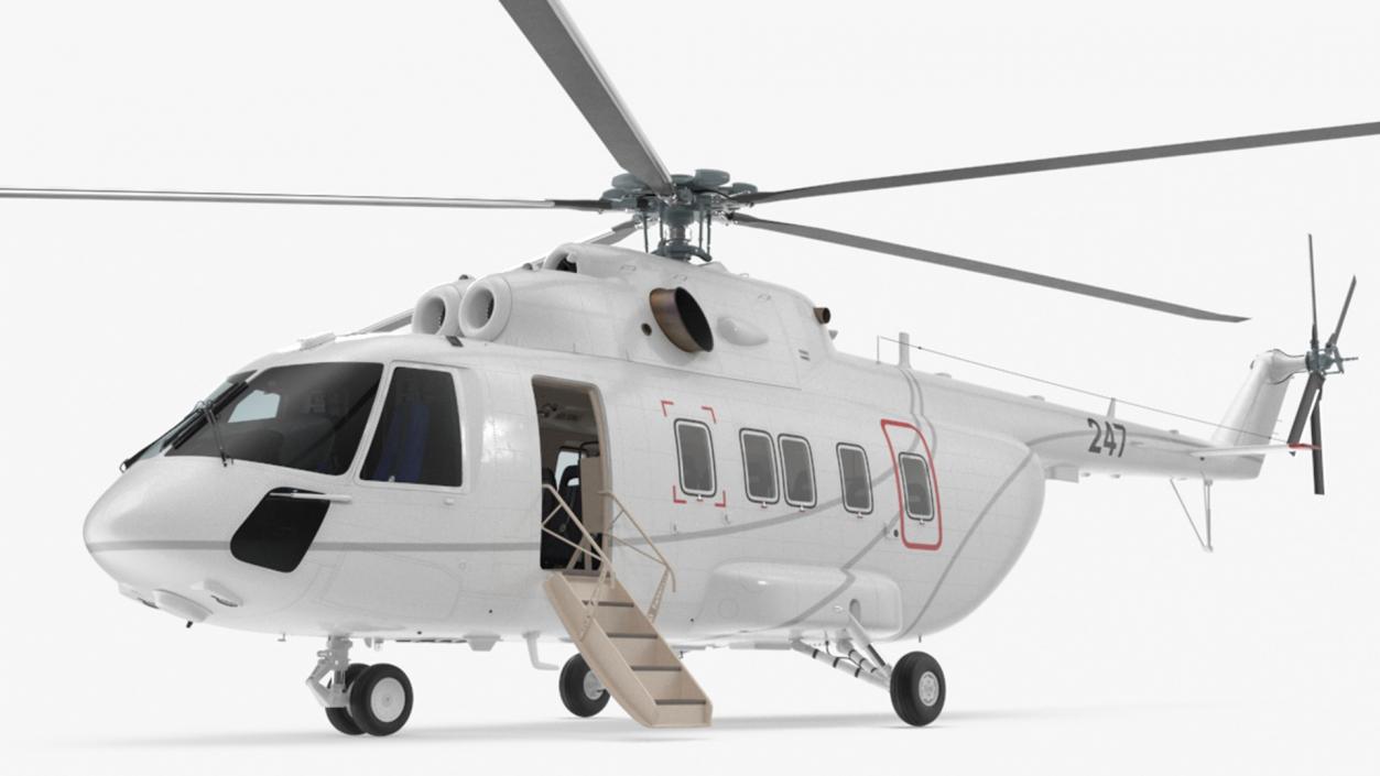 3D Helicopter MI-171 A3 White Rigged model