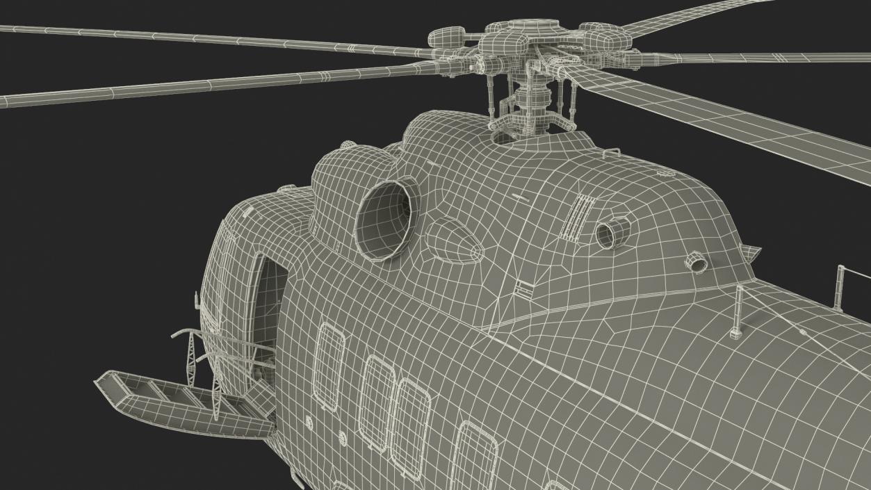 3D Helicopter MI-171 A3 White Rigged model