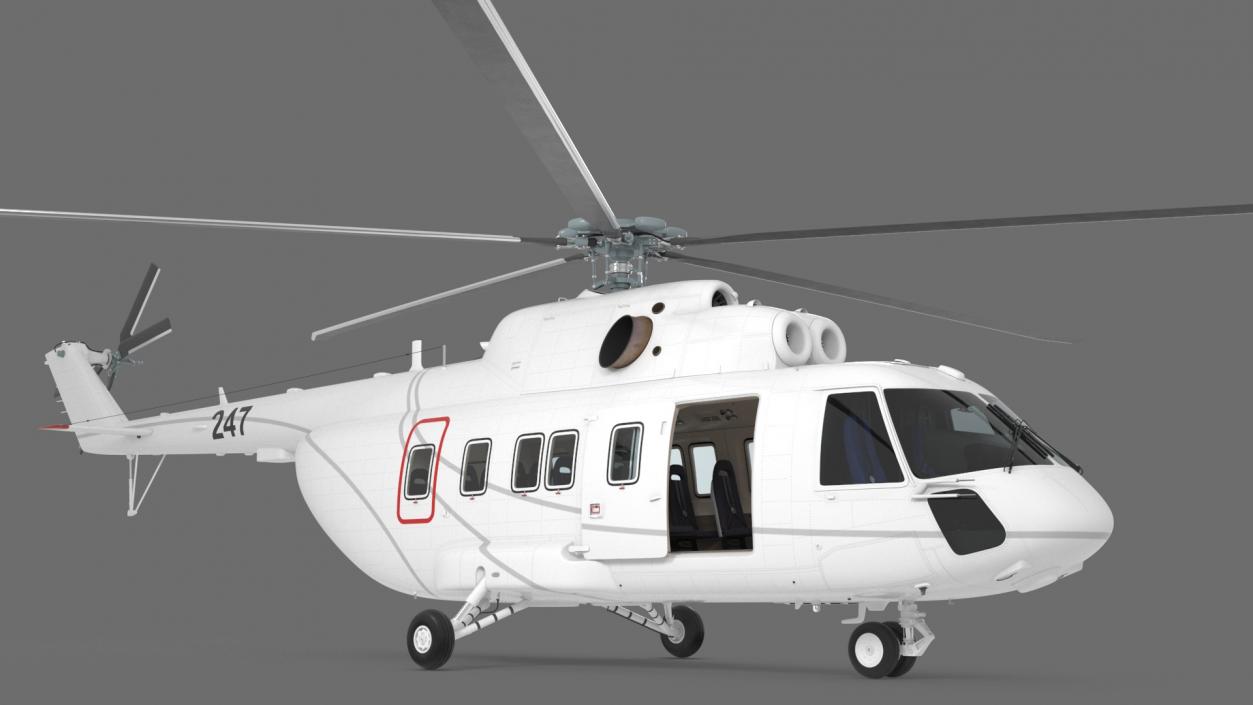 3D Helicopter MI-171 A3 White Rigged model