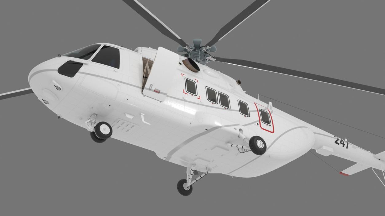 3D Helicopter MI-171 A3 White Rigged model