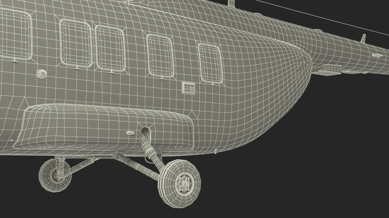 3D Helicopter MI-171 A3 White Rigged model