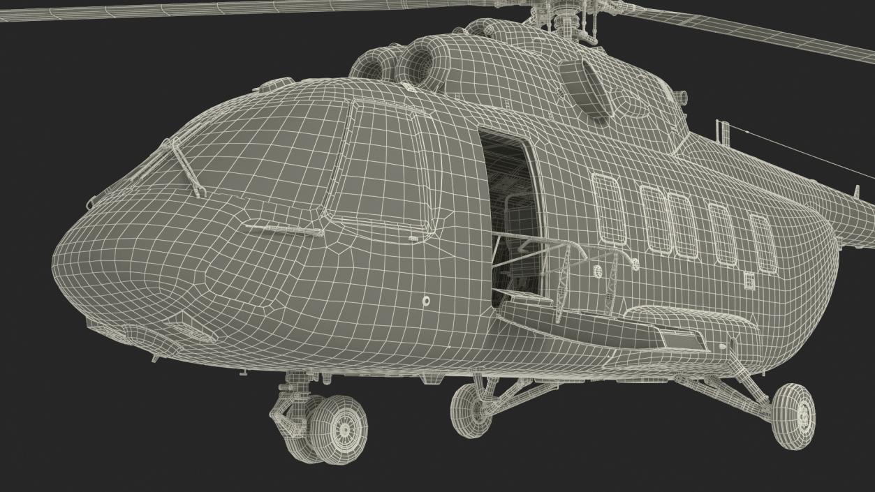 3D Helicopter MI-171 A3 White Rigged model