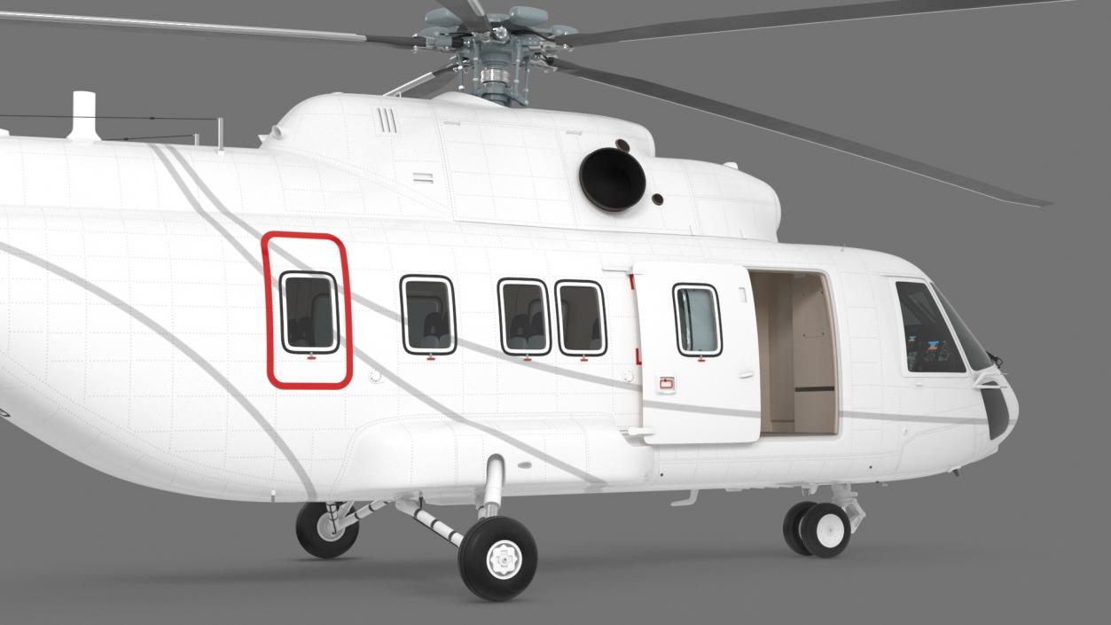 3D Helicopter MI-171 A3 White Rigged model