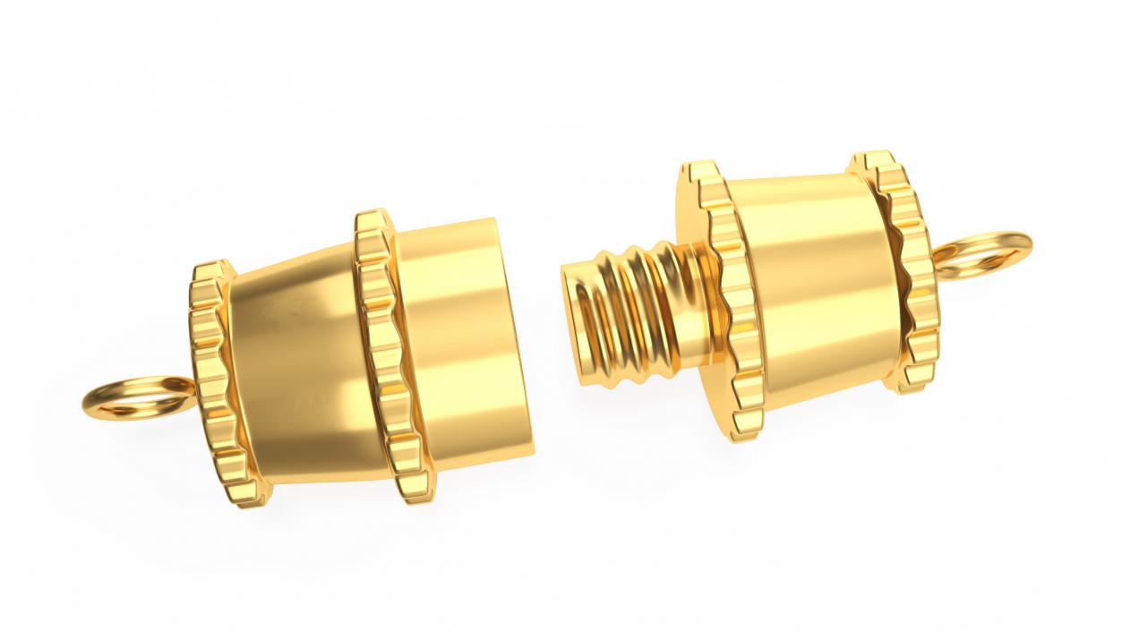 3D Golden Barrel Bracelet Clasp model