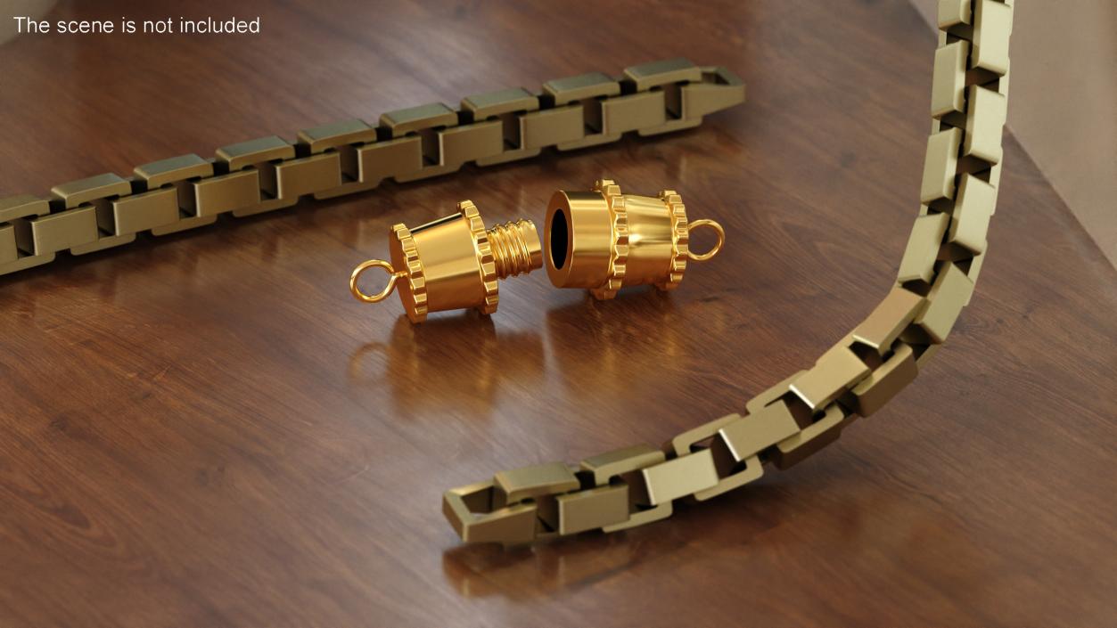 3D Golden Barrel Bracelet Clasp model