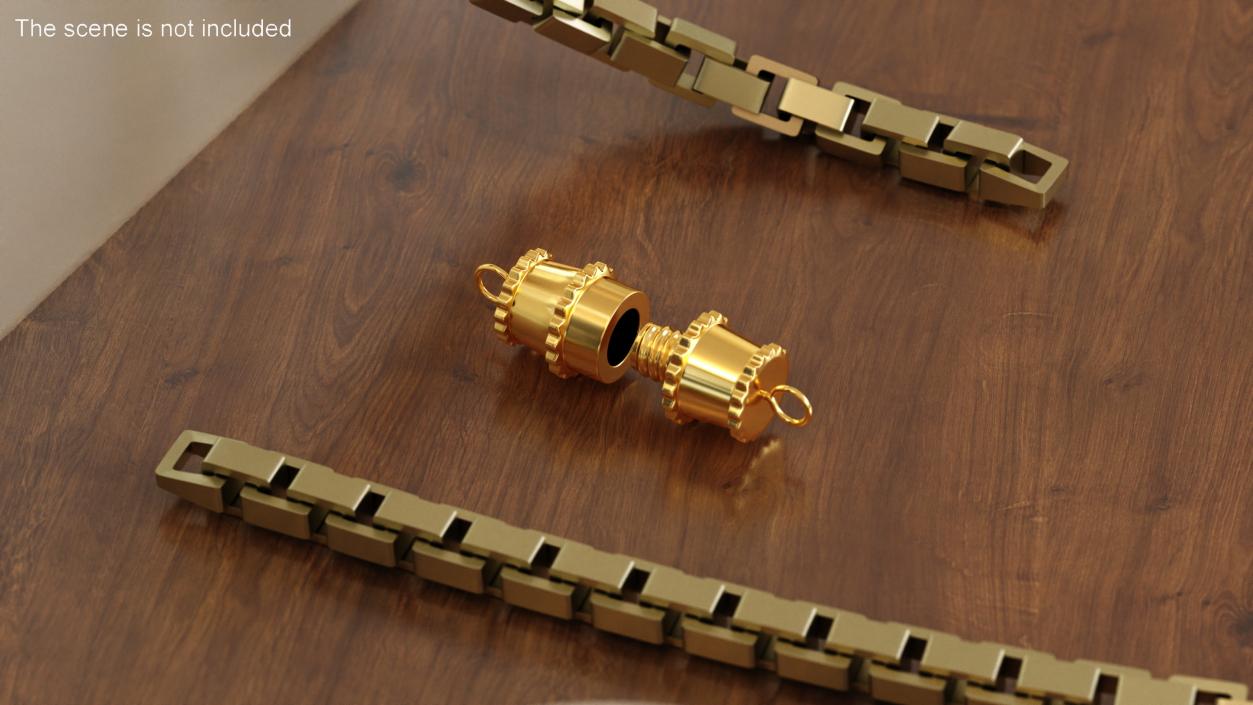 3D Golden Barrel Bracelet Clasp model