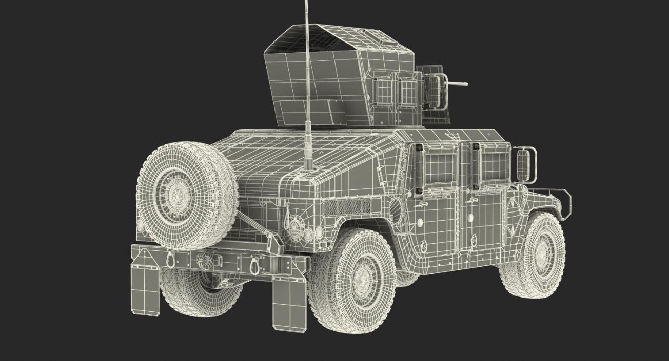 3D Humvee M1151 Enhanced Armament Carrier Camo model